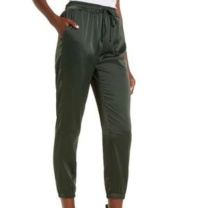 Nordstrom socialite green satin joggers NWOT